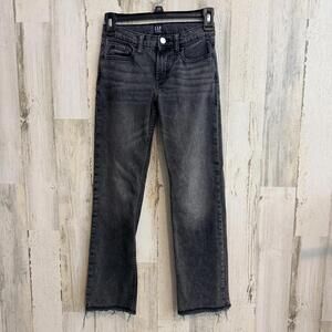 Sold Kids Girl's Size 12 Black/Gray Washed Denim Jeans with Raw Hem